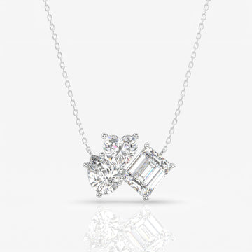 Trinity  Cluster Moissanite Diamond  925 Sterling Silver Pendant