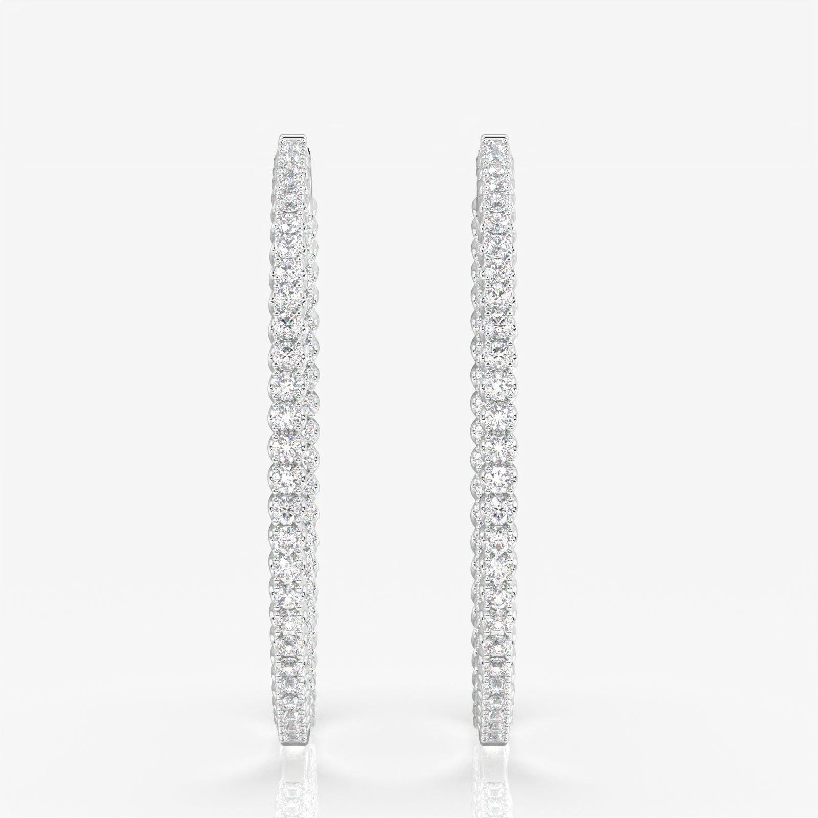 Round Cut Signature Moissanite Diamond Bigger Hoop 925 Sterling Silver Earrings