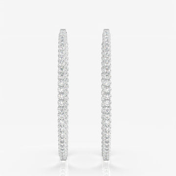 Round Cut Signature Moissanite Diamond Bigger Hoop 925 Sterling Silver Earrings