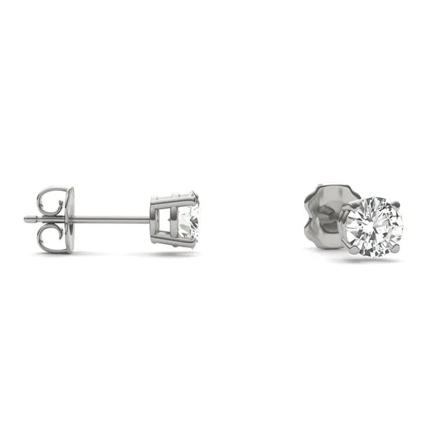 Round Radiant Four-Prong Stylish Basket Stud