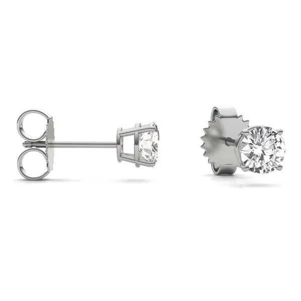Round Radiant Four-Prong Stylish Basket Stud