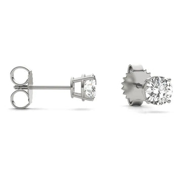 Round Radiant Four-Prong Stylish Basket Stud