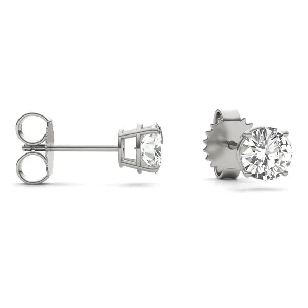 Round Radiant Four-Prong Stylish Basket Stud