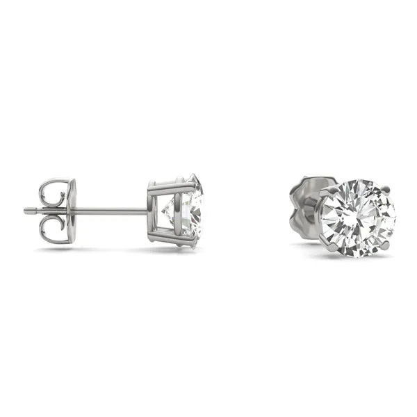 Round Radiant Four-Prong Stylish Basket Stud