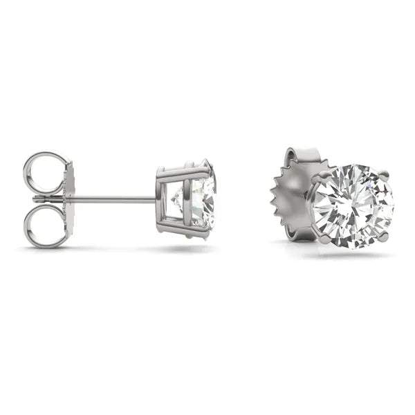 Round Radiant Four-Prong Stylish Basket Stud