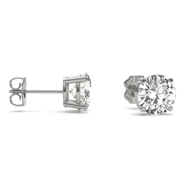 Round Radiant Four-Prong Stylish Basket Stud