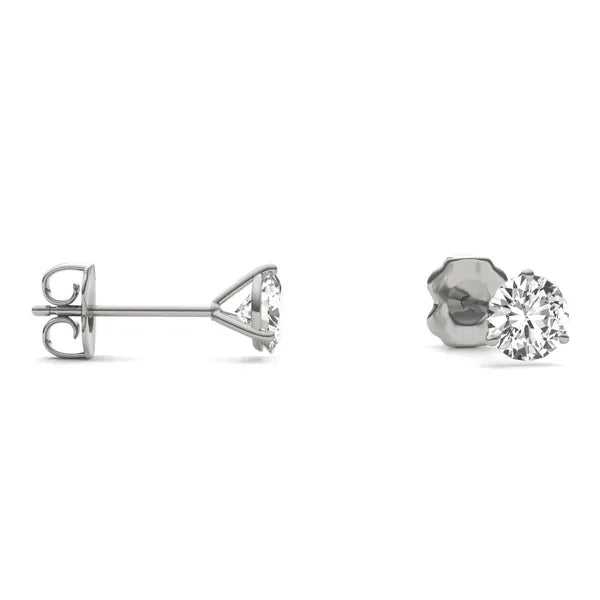Round Radiant Three-Prong Stylish Stud