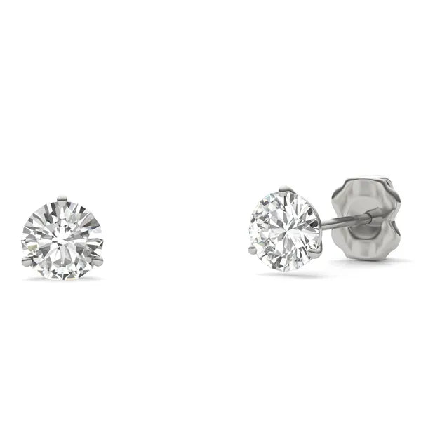 Round Radiant Three-Prong Stylish Stud