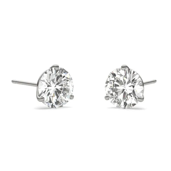 Round Radiant Three-Prong Stylish Stud