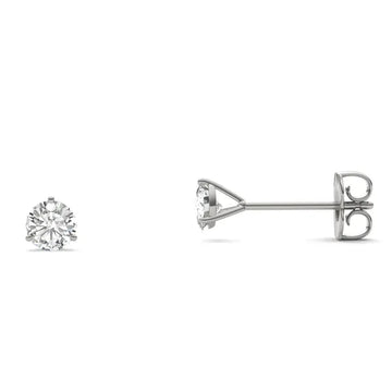 Round Radiant Three-Prong Stylish Stud