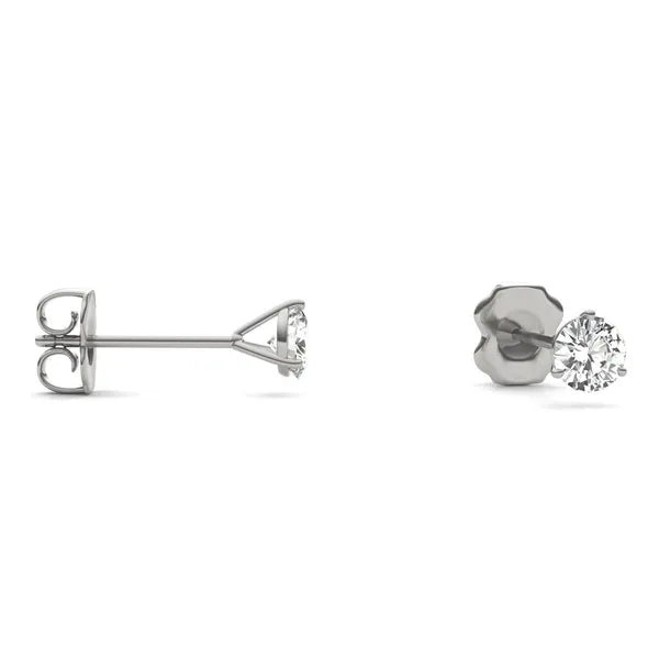 Round Radiant Three-Prong Stylish Stud