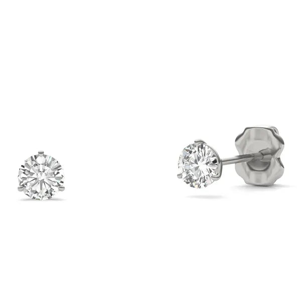 Round Radiant Three-Prong Stylish Stud