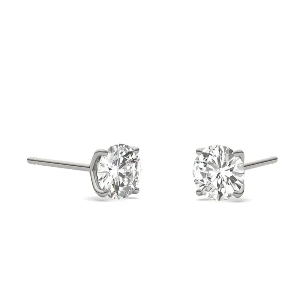 Round Radiant Four-Prong Petal Style Stud