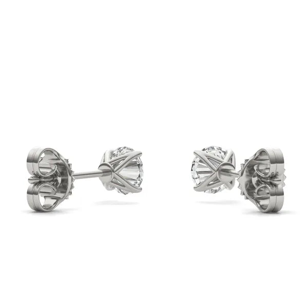 Round Radiant Four-Prong Petal Style Stud