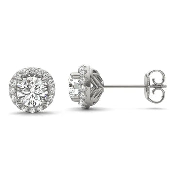 Round Radiant Signature Halo Stud