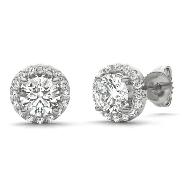 Round Radiant Signature Halo Stud
