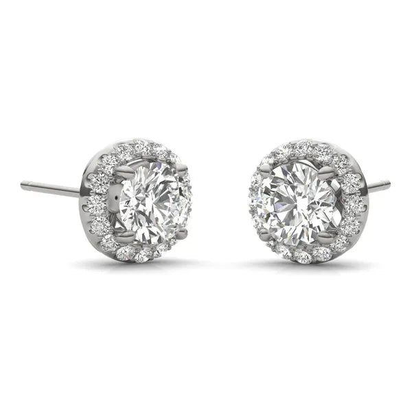 Round Radiant Signature Halo Stud