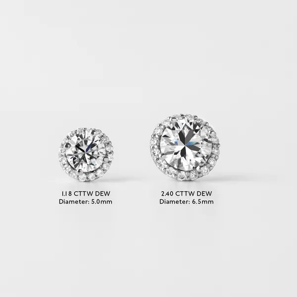 Round Sparkling Signature Halo Stud