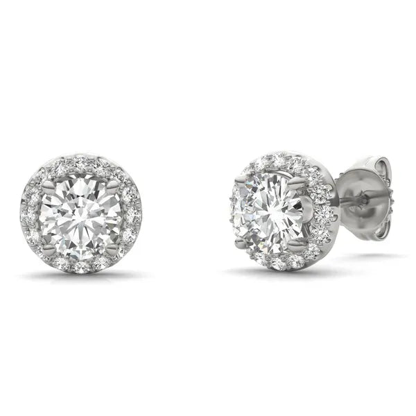 Round Sparkling Signature Halo Stud