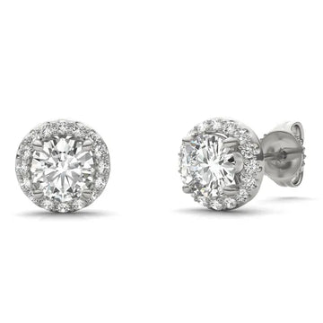 Round Sparkling Signature Halo Stud