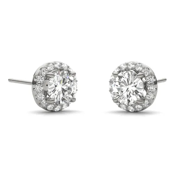 Round Sparkling Signature Halo Stud
