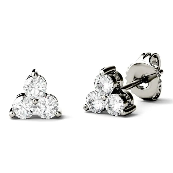 Three-Stone Cluster luxe Stud