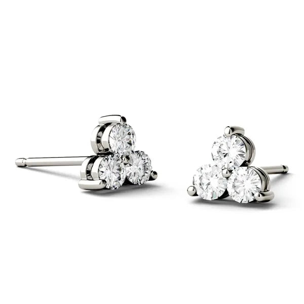 Three-Stone Cluster luxe Stud