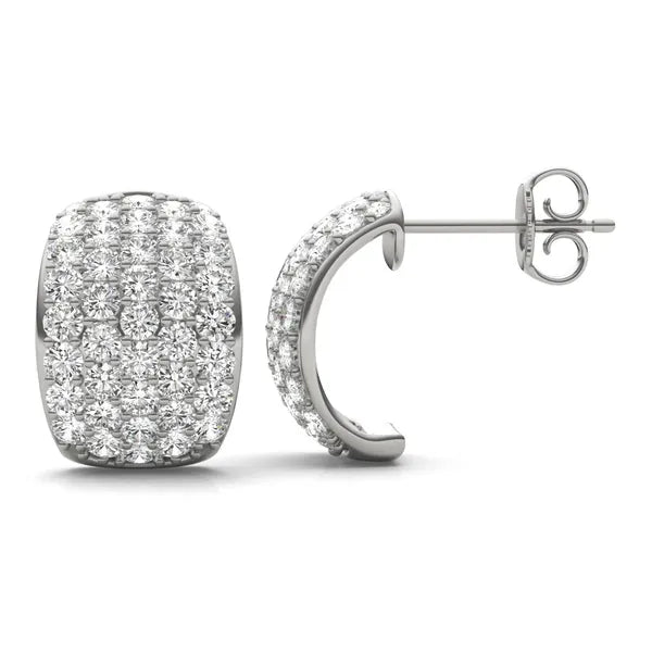 Domed Illusion Signature Hoop Earrings