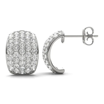 Halo Domed Illusion Hoop Earrings - view 1