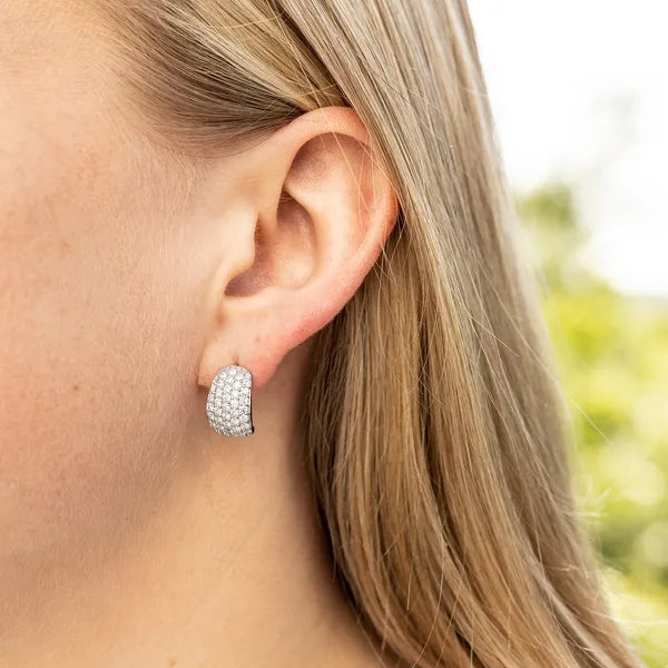 Domed Illusion Signature Hoop Earrings