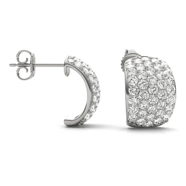 Domed Illusion Signature Hoop Earrings