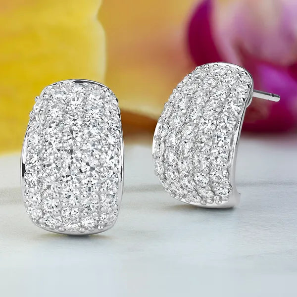 Domed Illusion Signature Hoop Earrings