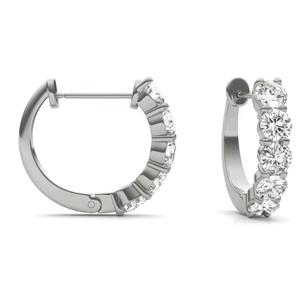 Starshine Five-Stone Mini Hoop Earrings - view 2