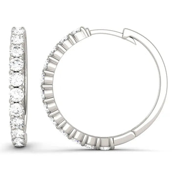 Elara Classic Shared-Prong Hoop Earrings - view 1