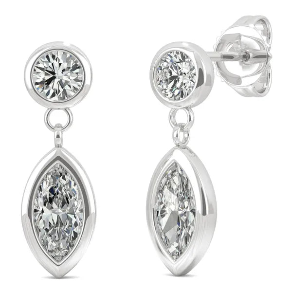 Sleek Bezel Drop Earrings