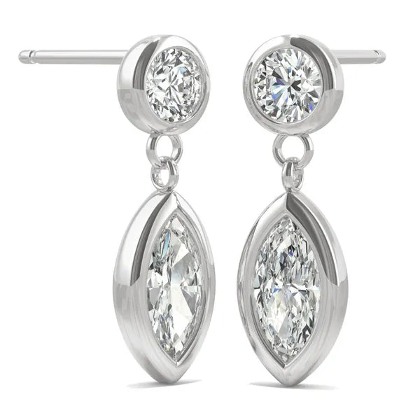 Sleek Bezel Drop Earrings