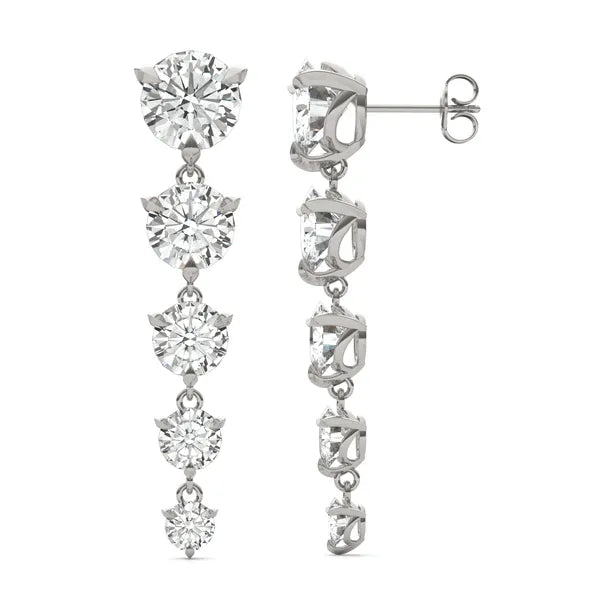 Round Brilliant Signature Five-Stone Graduated Drop Earrings