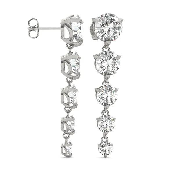 Round Brilliant Signature Five-Stone Graduated Drop Earrings