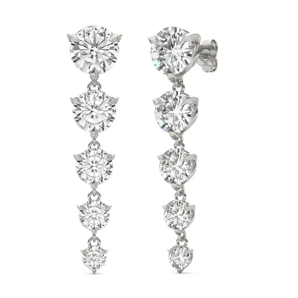 Round Brilliant Signature Five-Stone Graduated Drop Earrings