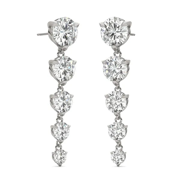 Round Brilliant Signature Five-Stone Graduated Drop Earrings
