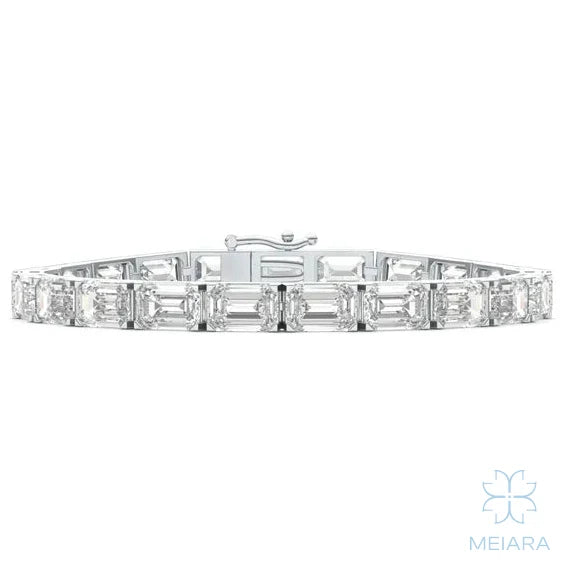 Emerald East West Tennis Bracelet - view 2