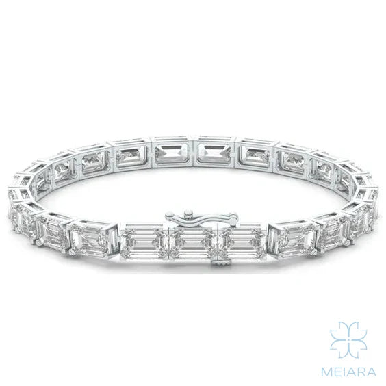 Emerald East West Tennis Bracelet - view 3
