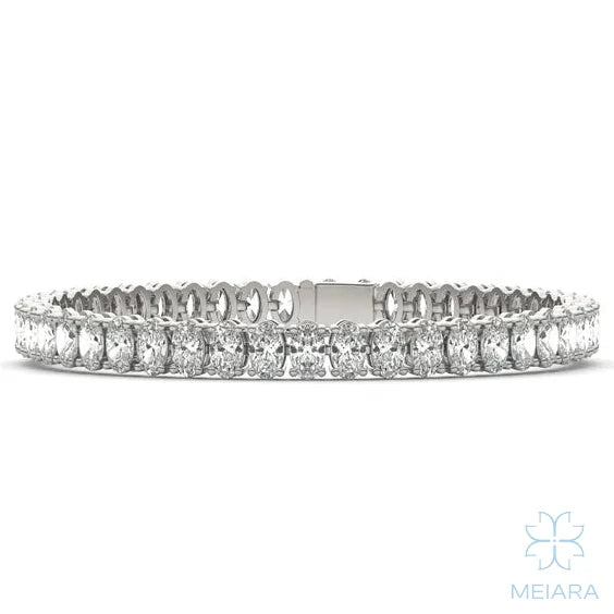 Oval Couture Basket Tennis Bracelet - view 2