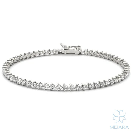 Eve Three Prong Basket Tennis Bracelet