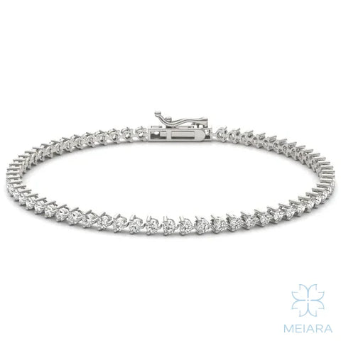 Eve Three Prong Basket Tennis Bracelet
