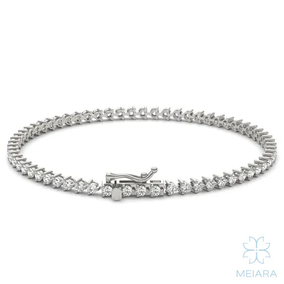 Eve Three Prong Basket Tennis Bracelet