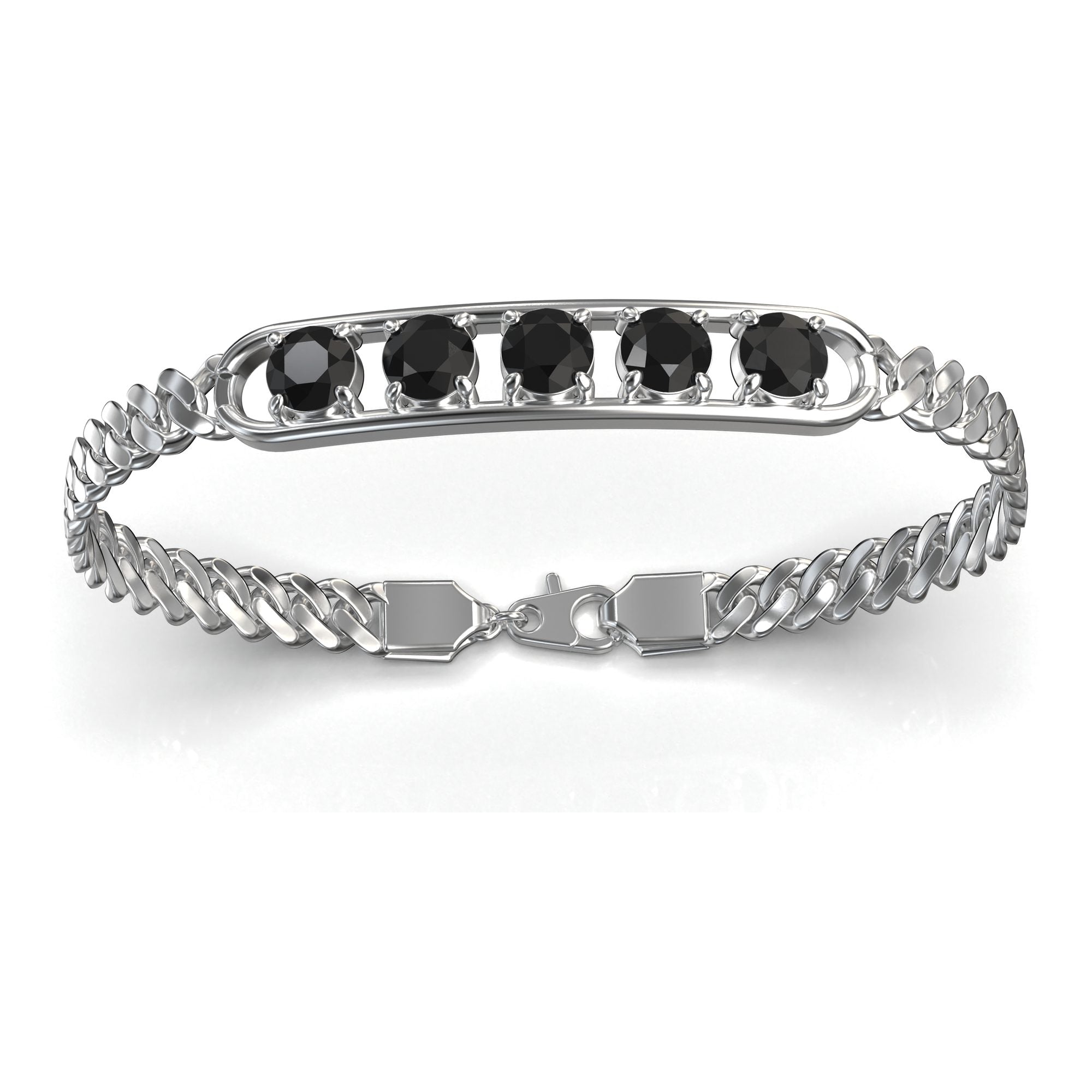 Onyx Black Moissanite ID Bracelet