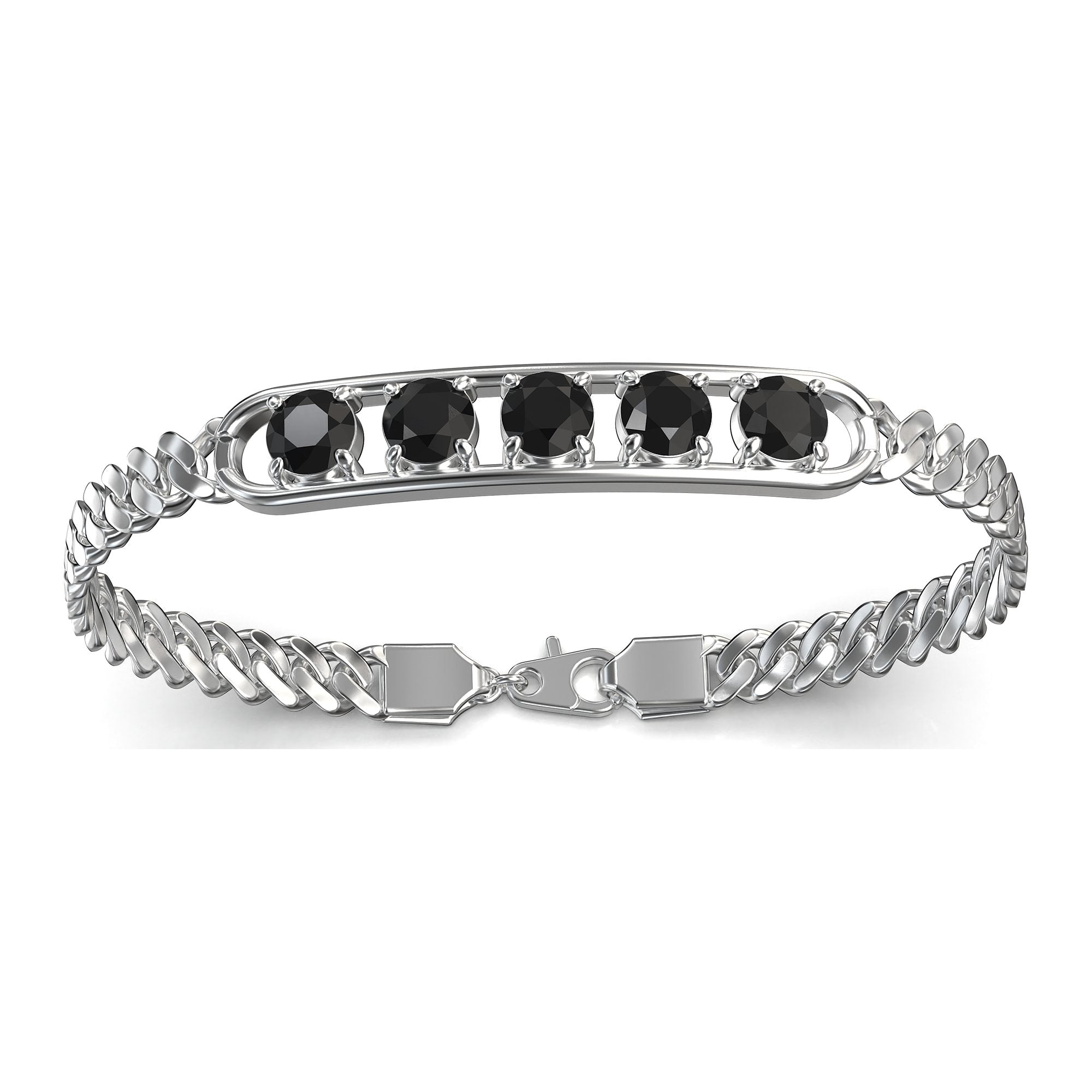 Onyx Black Moissanite ID Bracelet