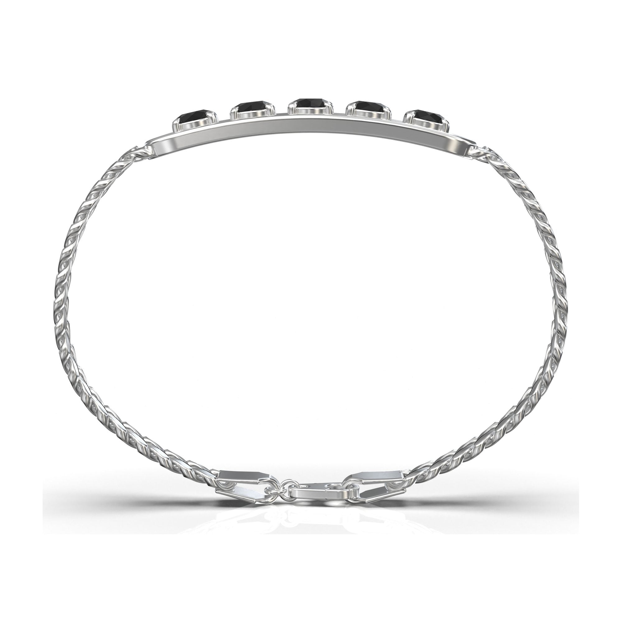 Onyx Black Moissanite ID Bracelet