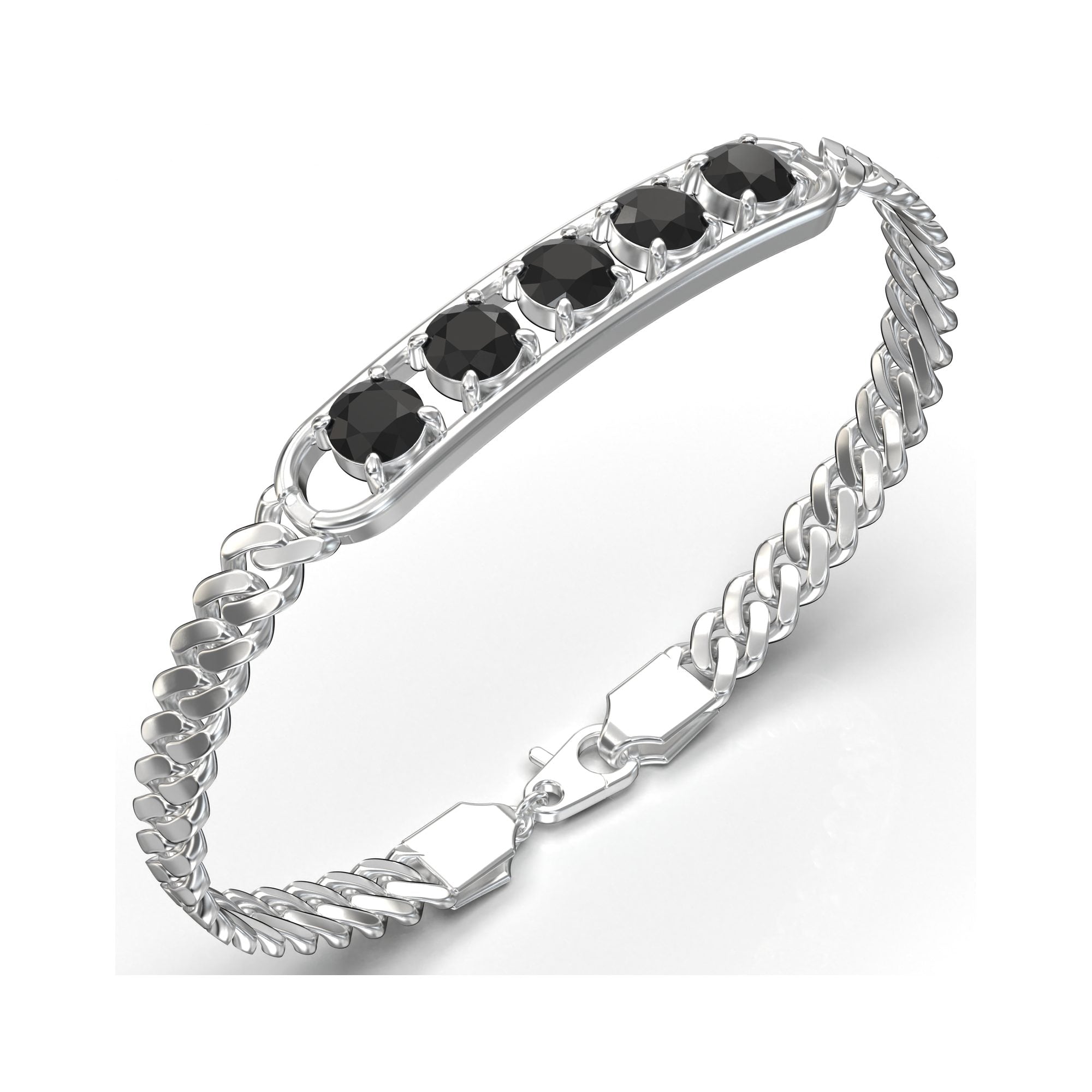 Onyx Black Moissanite ID Bracelet
